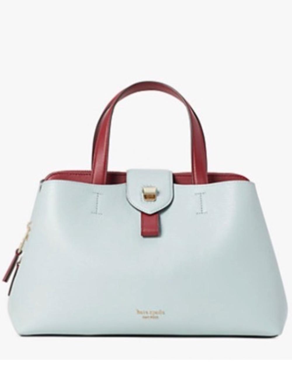 Kate Spade New York Essential Satchel Cloud Mist Burgundy NWOT - Picture 2 of 9